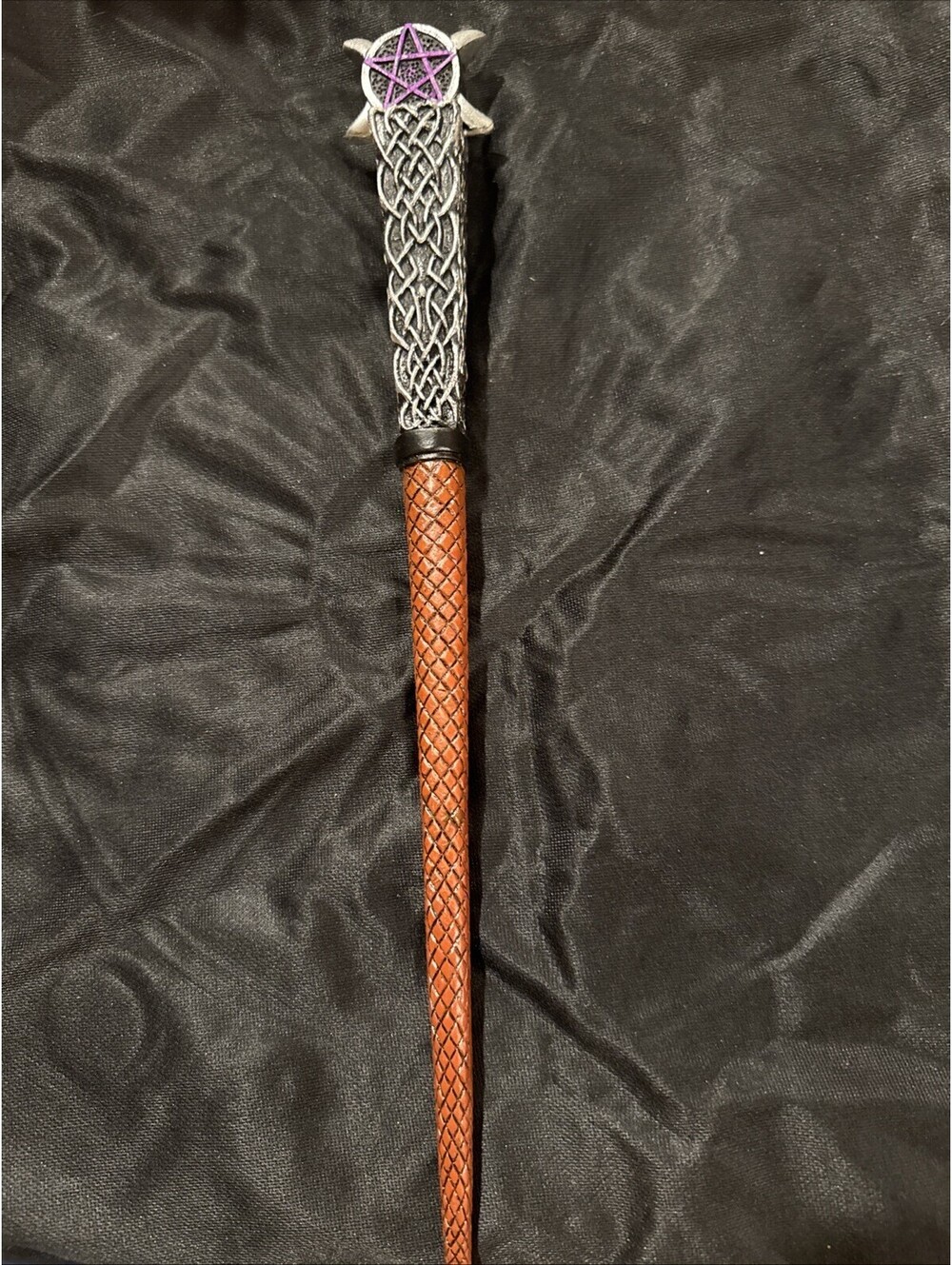 Triple Moon Mystical Wand. Resin. 14” L.